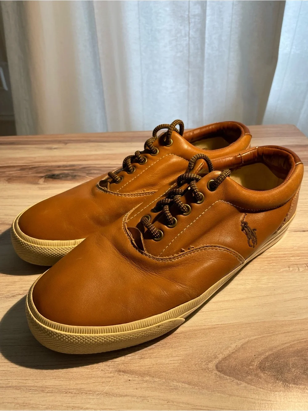 Polo by Ralph Lauren Tan Leather Boat Shoes